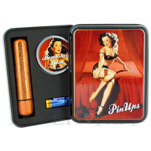 Pin Ups Glitter Orange Bullet Vibe and Bombshell Balm Gift Set Sexy Betty and Her Glittery Orange Bullet Vibrator Gift Set